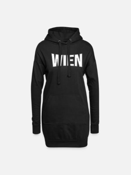 Wien - Hoodie-Kleid - Schwarz