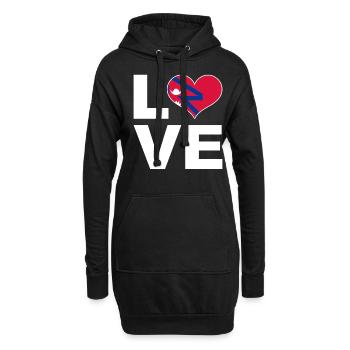 Ich liebe Nepal Herz Flagge Nepal - Hoodie-Kleid - Schwarz - Vorne