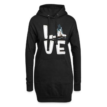 Eislaufen - Hoodie-Kleid - Schwarz - Vorne