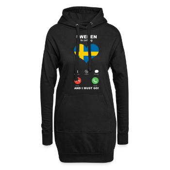 La Suède appelle Sweden Heart Souvenir - Sweat-shirt à capuche long Femme - noir - Devant