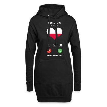 Polen is calling Polen Herz Souvenir - Hoodie-Kleid - Schwarz - Vorne