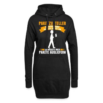 Paketzusteller Postbote Spruch Paketbote - Hoodie-Kleid - Schwarz - Vorne