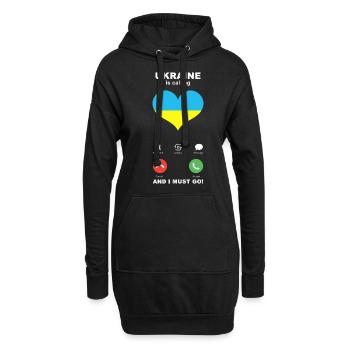 Ukraine is calling Ukraine Herz Souvenir - Hoodie-Kleid - Schwarz - Vorne