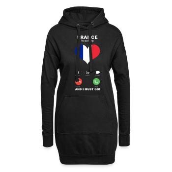 Frankreich is calling Frankreich Herz Souvenir - Hoodie-Kleid - Schwarz - Vorne