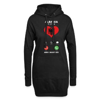 L’Albanie appelle Albania Heart Souvenir - Sweat-shirt à capuche long Femme - noir - Devant