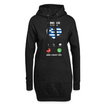 La Grèce appelle Grèce Heart Souvenir - Sweat-shirt à capuche long Femme - noir - Devant