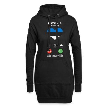 Estland is calling Estland Herz Souvenir - Hoodie-Kleid - Schwarz - Vorne