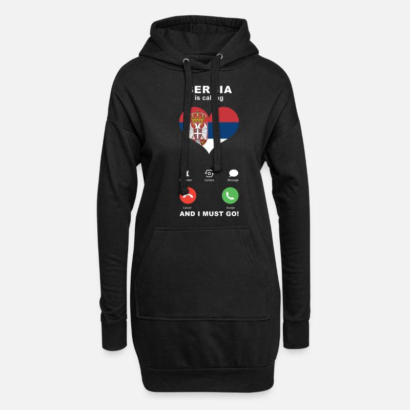 Serbien is calling Serbien Herz Souvenir - Hoodie-Kleid - Schwarz
