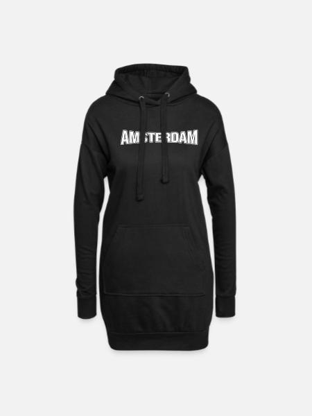 Amsterdam - Hoodie-Kleid - Schwarz