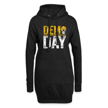 Demo Day Bauarbeiter Abruch Experten Helm Pflicht - Hoodie-Kleid - Schwarz - Vorne