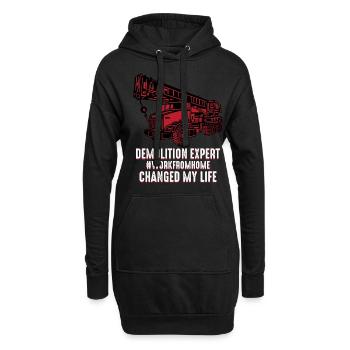 Ich arbeite von zuhause, ich bin ein Abbruch - Hoodie-Kleid - Schwarz - Vorne