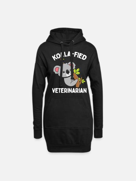 Veterinarian Koalafied Vet School Koala - Hoodie-Kleid - Schwarz
