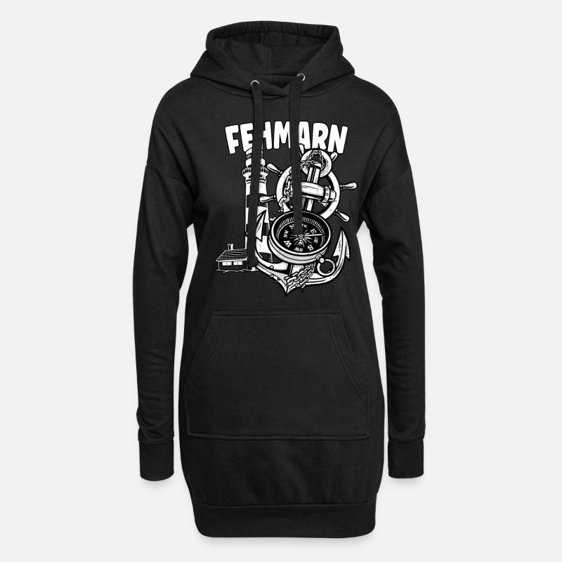 Fehmarn - Hoodie-Kleid - Schwarz