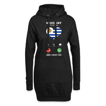 Uruguay is calling Uruguay Herz Souvenir - Hoodie-Kleid - Schwarz - Vorne