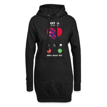 Nepal is calling Nepal Herz Souvenir - Hoodie-Kleid - Schwarz - Vorne