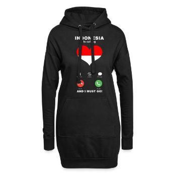 L’Indonésie appelle l’Indonésie Heart Souvenir - Sweat-shirt à capuche long Femme - noir - Devant