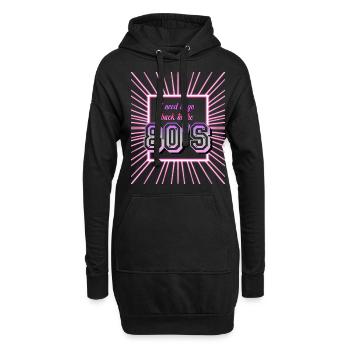 80s Disco Party 80er 1980 - Hoodie-Kleid - Schwarz - Vorne