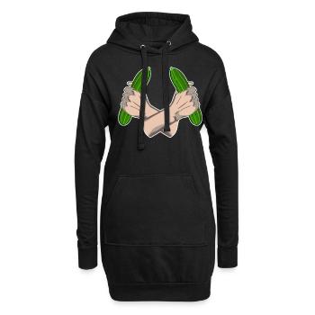 Gurke Gemüsegärtner Gurken - Hoodie-Kleid - Schwarz - Vorne