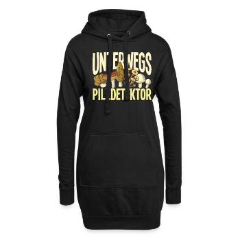 Unterwegs Pilzdetektor Lustiges Pilzsammler - Hoodie-Kleid - Schwarz - Vorne