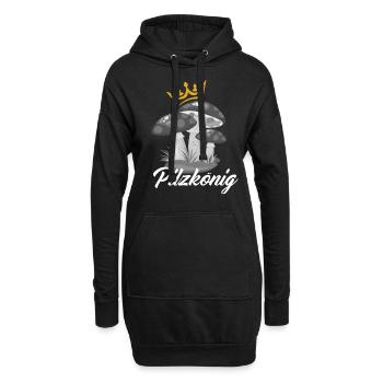 Pilzkönig Lustiges Pilzsammler - Hoodie-Kleid - Schwarz - Vorne
