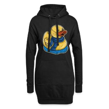 Ente Geschenk Kinder Badewanne Entchen Entlein - Hoodie-Kleid - Schwarz - Vorne