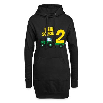 Ich bin schon 2 - Hoodie-Kleid - Schwarz - Vorne