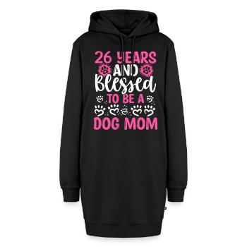 26 Birthday Blessed Dog Mom 26 Year Old Dog Mother - Hoodie-Kleid - Schwarz - Vorne