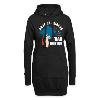 Doktortitel Frau Doktor - Hoodie-Kleid - Schwarz - Vorne