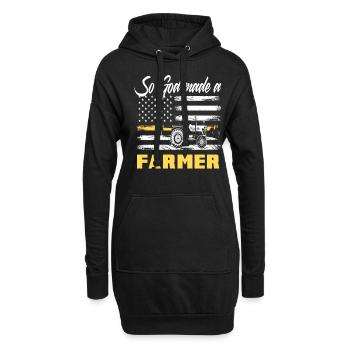 Amerikanische Flagge Landwirtwirtschaft Bauer - Hoodie-Kleid - Schwarz - Vorne