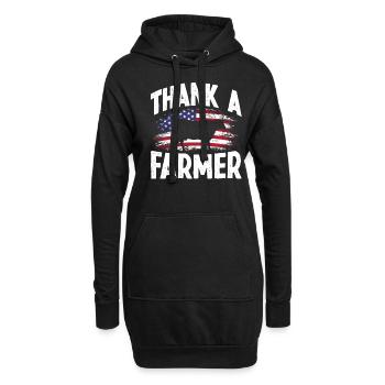 Cadeau agricole fermier pavillon des États-Unis - Sweat-shirt à capuche long Femme - noir - Devant