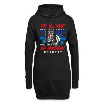 Motorrad Fehlende Geschwindigkeit Wahnsinn - Hoodie-Kleid - Schwarz - Vorne