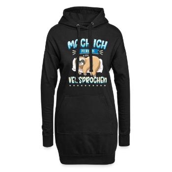 Mach Ich Morgen Versprochen Faul Müde Schlafen Fau - Hoodie-Kleid - Schwarz - Vorne