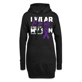 Purple en mémoire de mon fils surdose de drogue - Sweat-shirt à capuche long Femme - noir - Devant