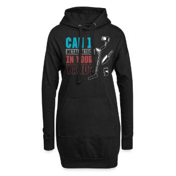 Metalldetektion, Metalldetektor - Hoodie-Kleid - Schwarz - Vorne