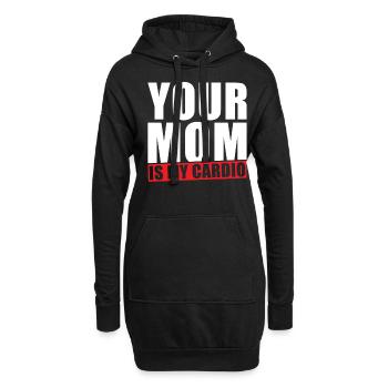 Ta mère est mon Cardio - Sweat-shirt à capuche long Femme - noir - Devant
