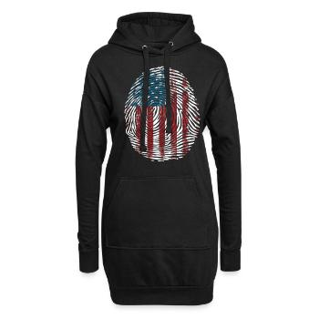 Amerikanischer Flagge USA United States Of America - Hoodie-Kleid - Schwarz - Vorne