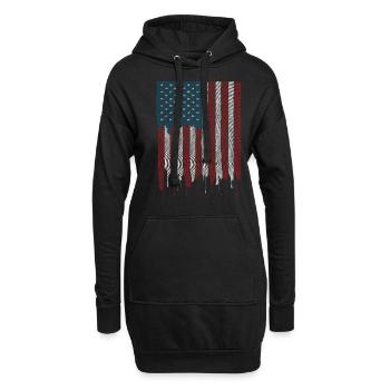Amerikanischer Flagge USA United States Of America - Hoodie-Kleid - Schwarz - Vorne