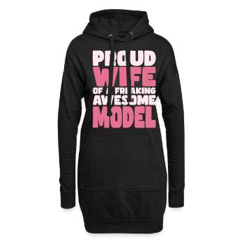 Stolze Ehefrau Eines Verdammt Guten Models - Hoodie-Kleid - Schwarz - Vorne