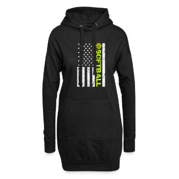 Softball États-Unis - Sweat-shirt à capuche long Femme - noir - Devant