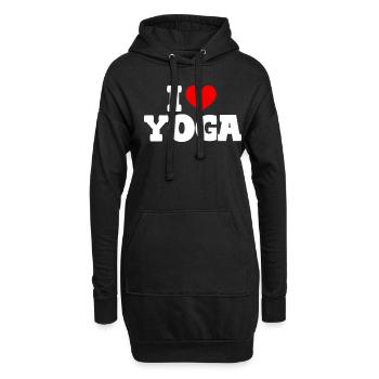 I Love Yoga - Hoodie-Kleid - Schwarz - Vorne