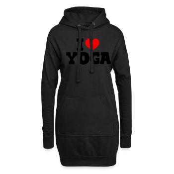 I Love Yoga - Hoodie-Kleid - Schwarz - Vorne