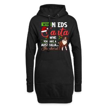 Australian Shepherd Weihnachten Hund Welpe - Hoodie-Kleid - Schwarz - Vorne