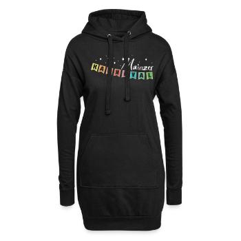 Mainzer Karneval Fasching Fasnacht Konfetti Mainz - Hoodie-Kleid - Schwarz - Vorne