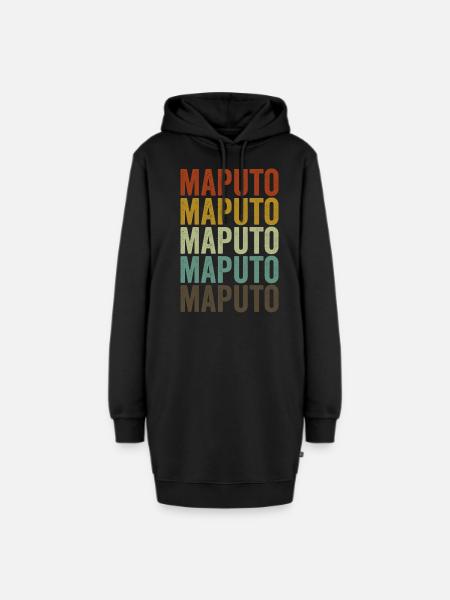 Maputo Mosambik Retro Vintage - Hoodie-Kleid - Schwarz