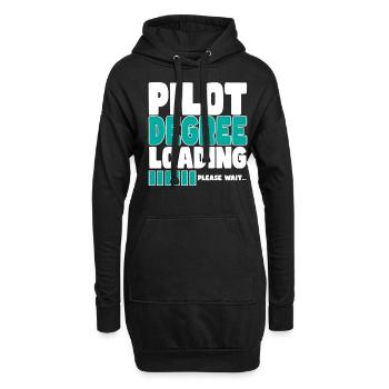 Pilot lädt Ausbildung - Hoodie-Kleid - Schwarz - Vorne