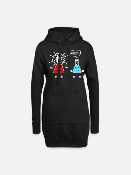 lustiges Chemie Shirt Witze, Chemiker Studium - Hoodie-Kleid - Schwarz