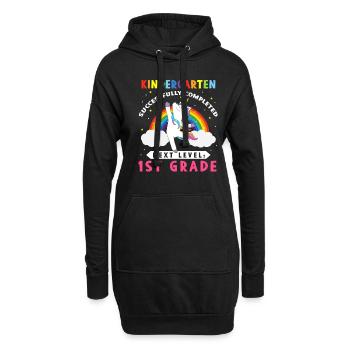 Jardin d’enfants Licorne terminée avec succès - Sweat-shirt à capuche long Femme - noir - Devant