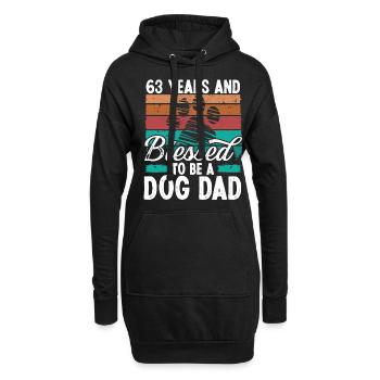 63 Year Old Dog Dad 63 Birthday Retro Dog Father - Hoodie-Kleid - Schwarz - Vorne
