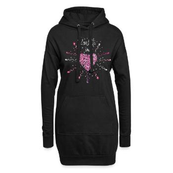 Konfetti im Herzen Karneval Weiberfasnacht Kölsch - Hoodie-Kleid - Schwarz - Vorne