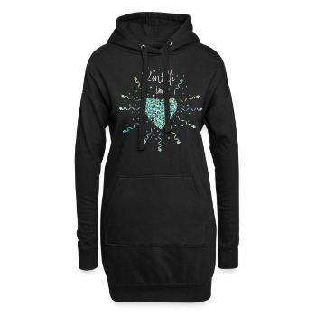 Konfetti im Herzen Karneval Fasching Jeck Narr - Hoodie-Kleid - Schwarz - Vorne